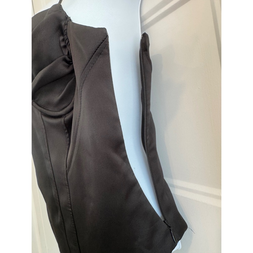 Zara Black Satin Corset Bodice Bodysuit Ruched Underwire Small - Picture 7 of 8